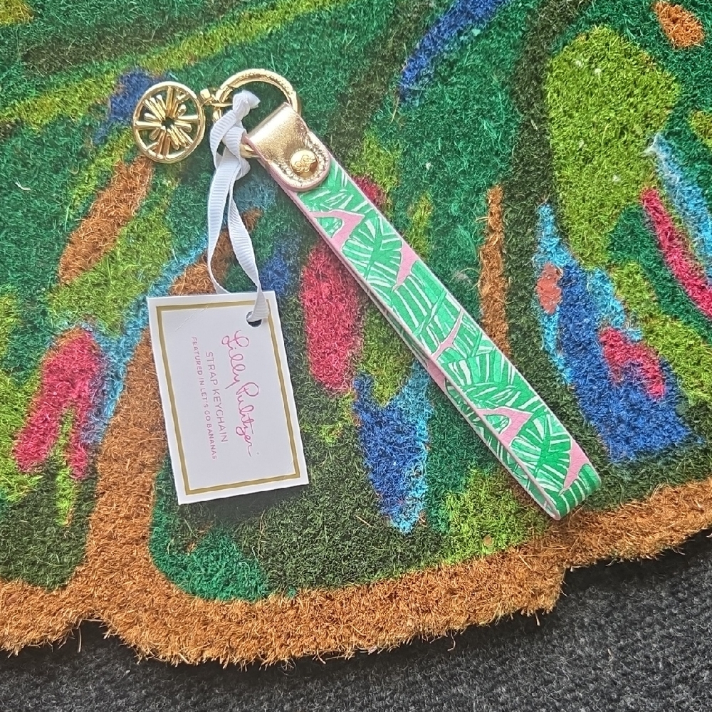 Lilly Pulitzer Pink and Green Key Card Holder